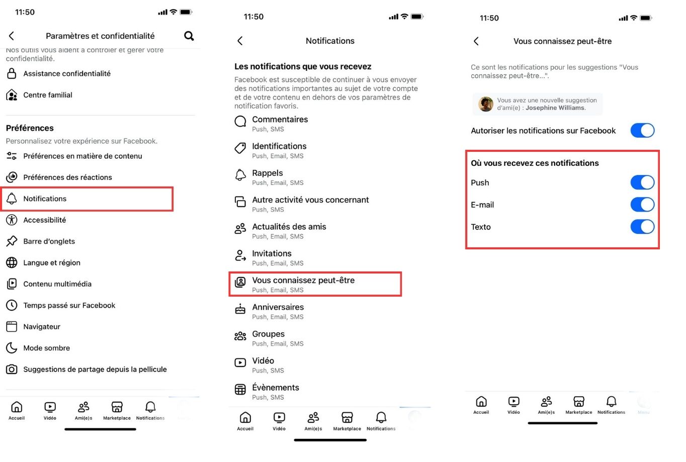 Désactiver les notifications de suggestions d'amis Facebook