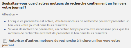 ésactiver le référencement de votre profil