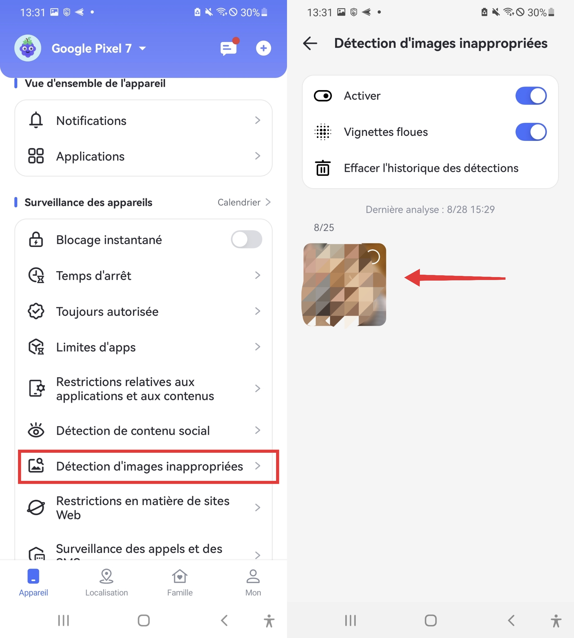 Détection d’images inappropriées