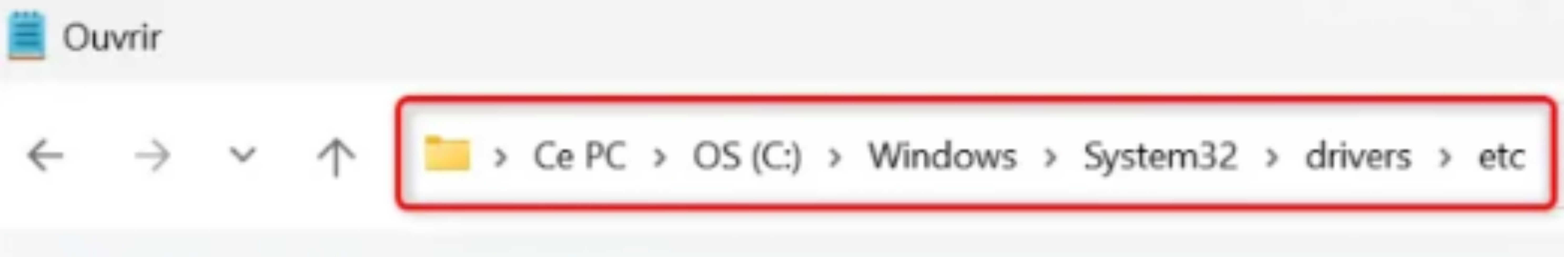 Dossier etc de Windows