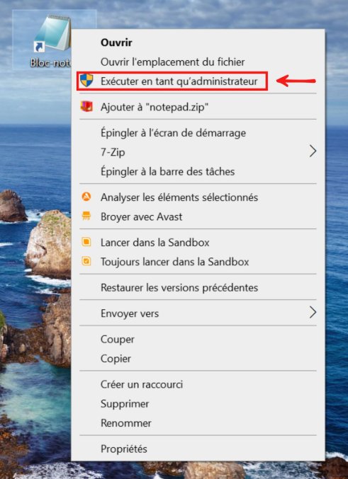 Exécuter en tant qu’administrateur