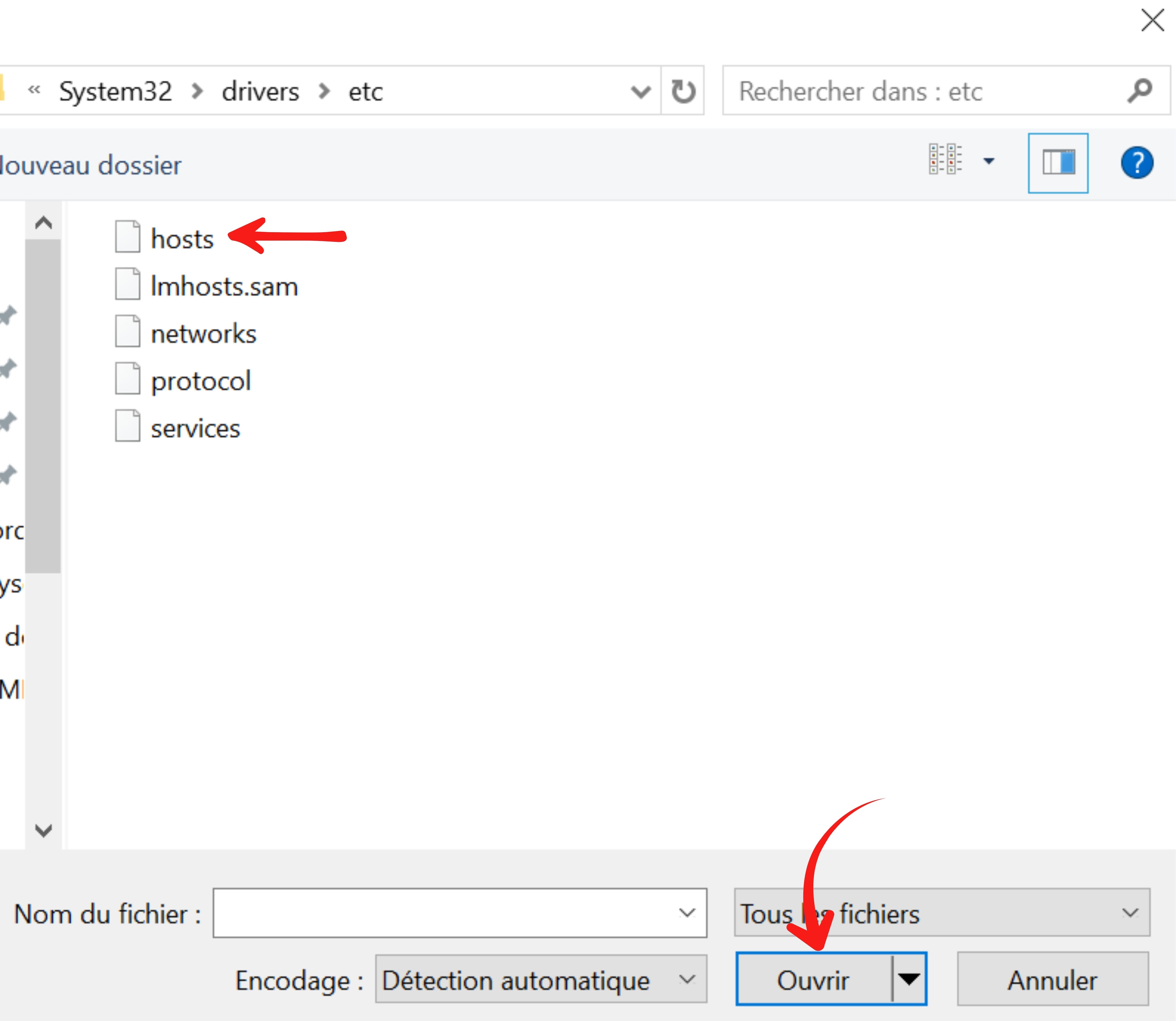 Ficher hosts Windows