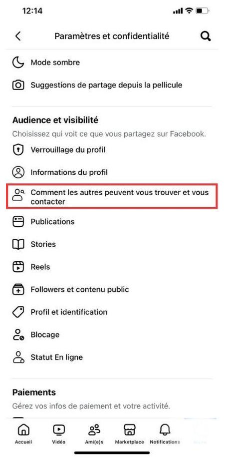 Qui peut vous trouver et vous contacter Facebook