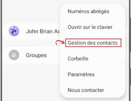 Gestion des contacts