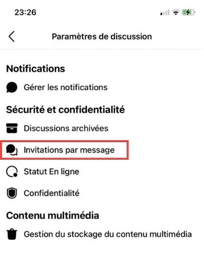 “Invitations par message