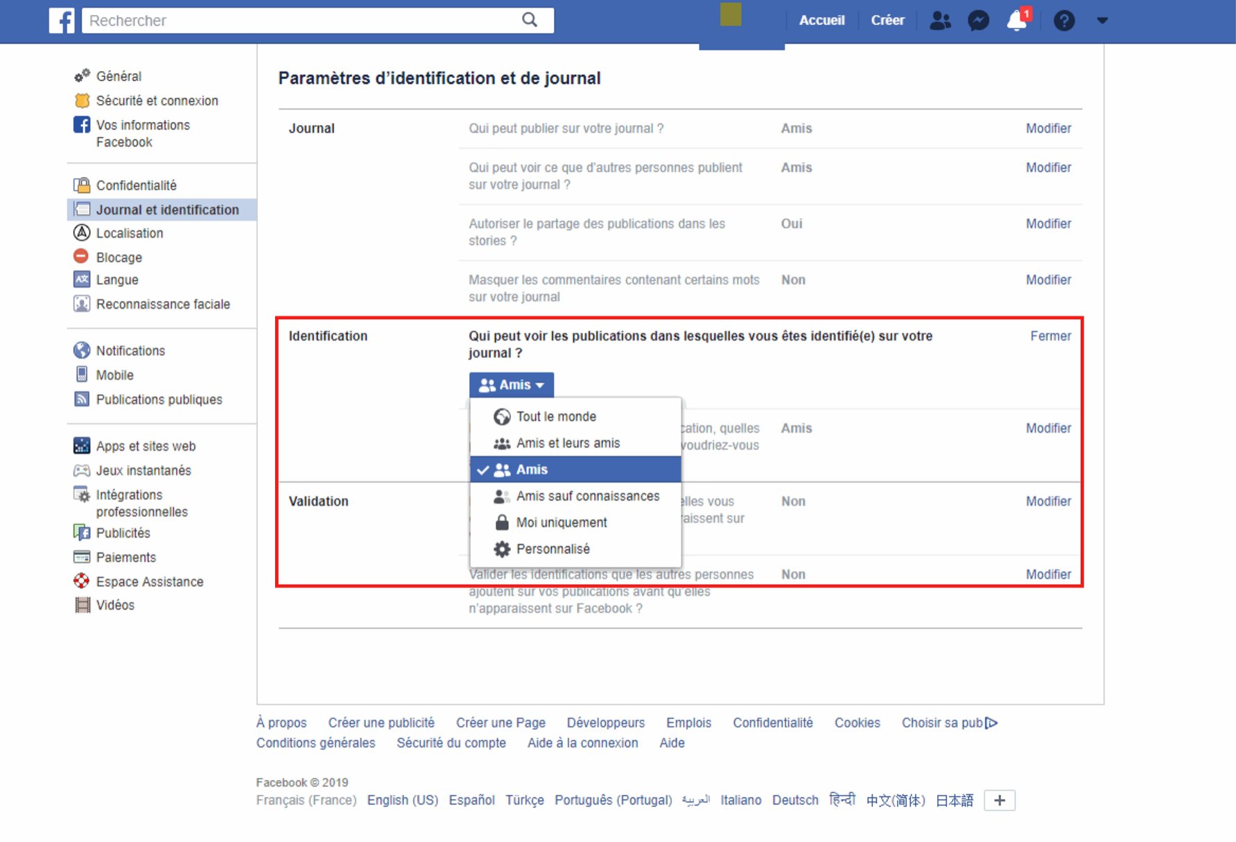 Amis uniquement Facebook