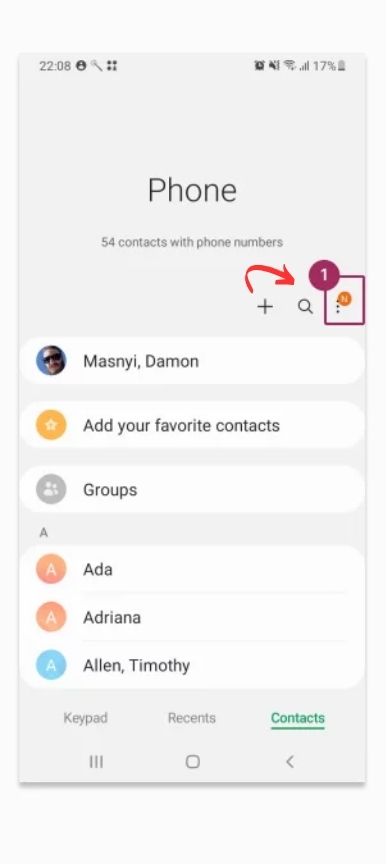 Option supplémentaire contact
