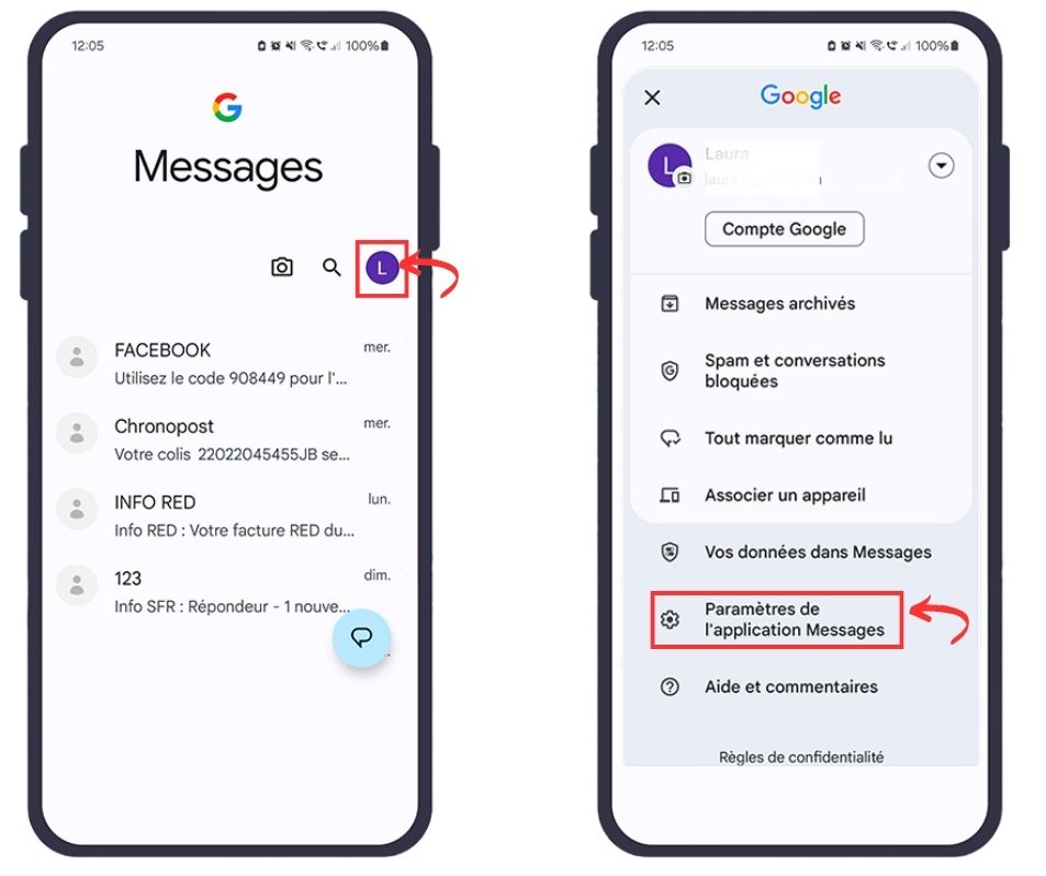 Paramètres SMS Xiaomi