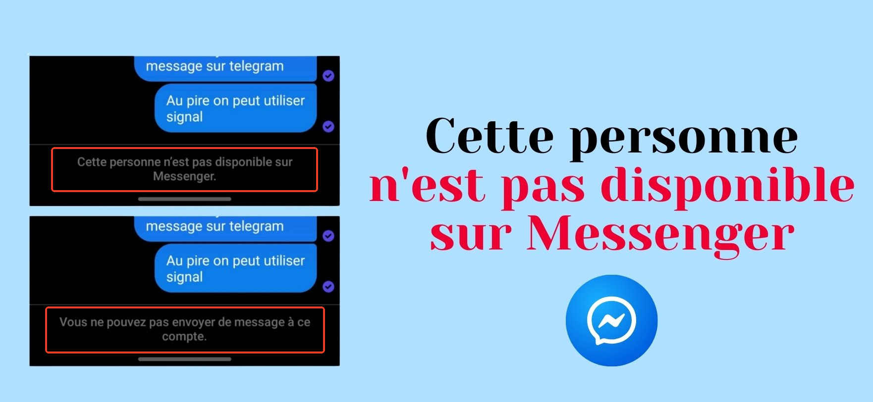 Cette personne n'est pas disponible sur Messenger
