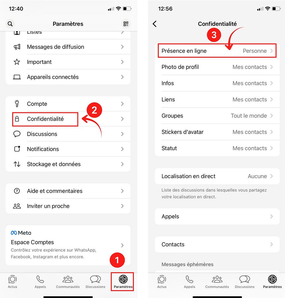 Présence en ligne WhatsApp