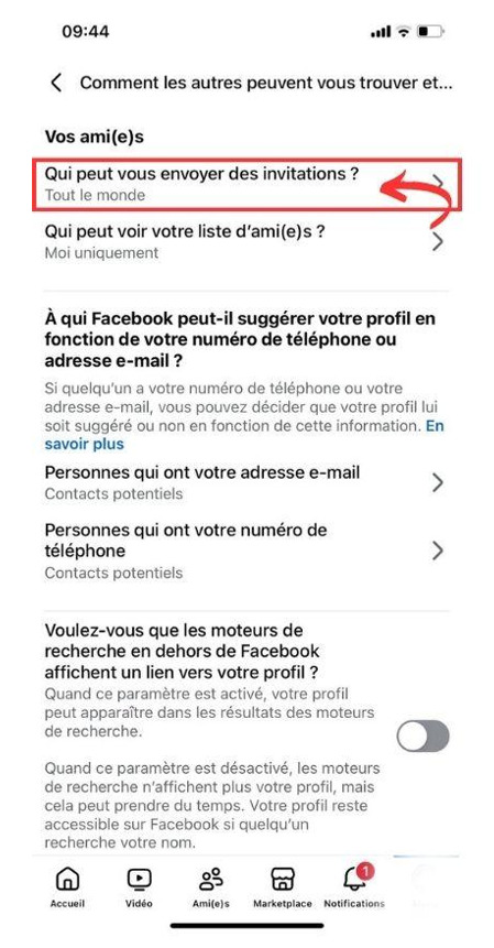Qui peut vous envoyer invitations Facebook