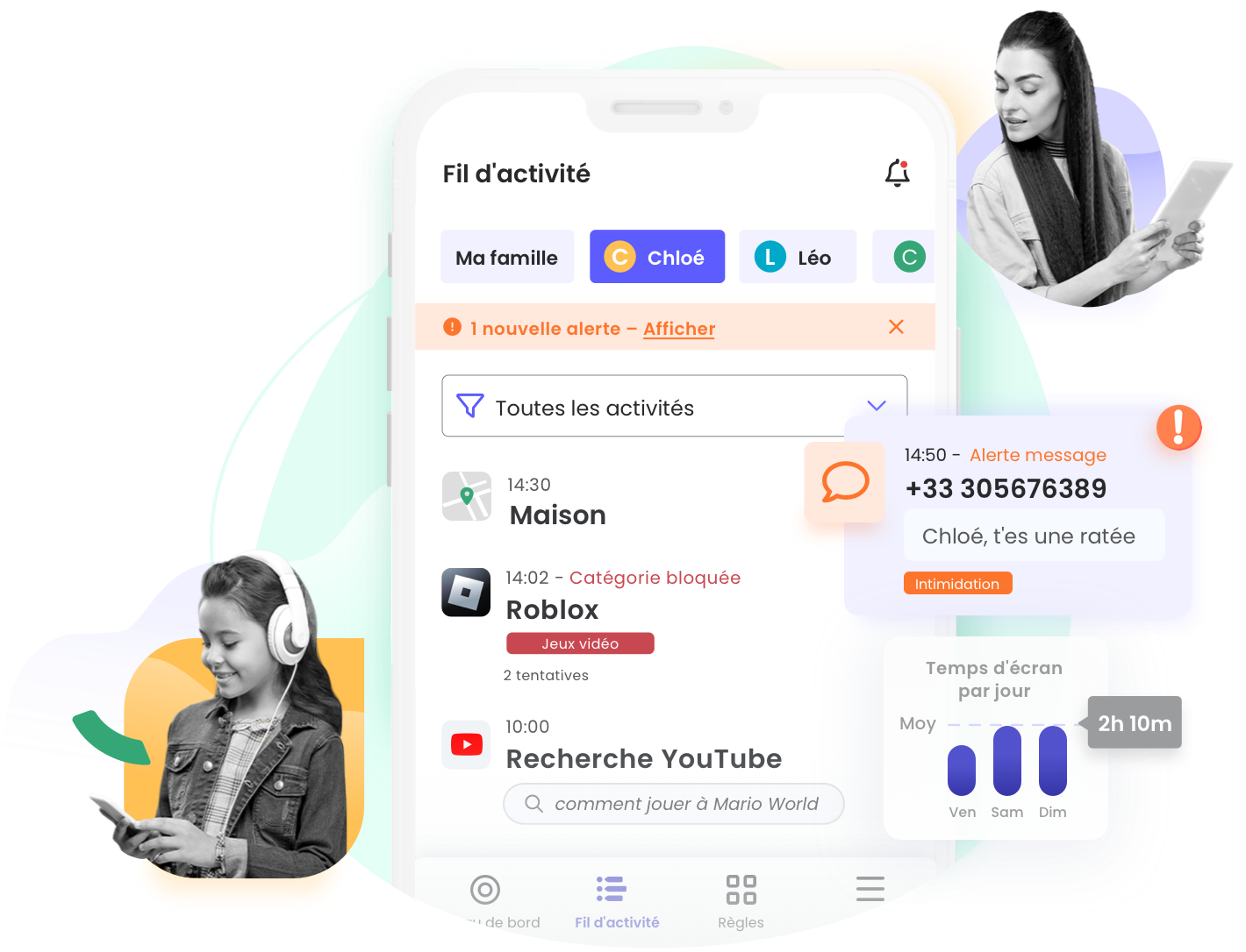 Tableau de bord Qustodio