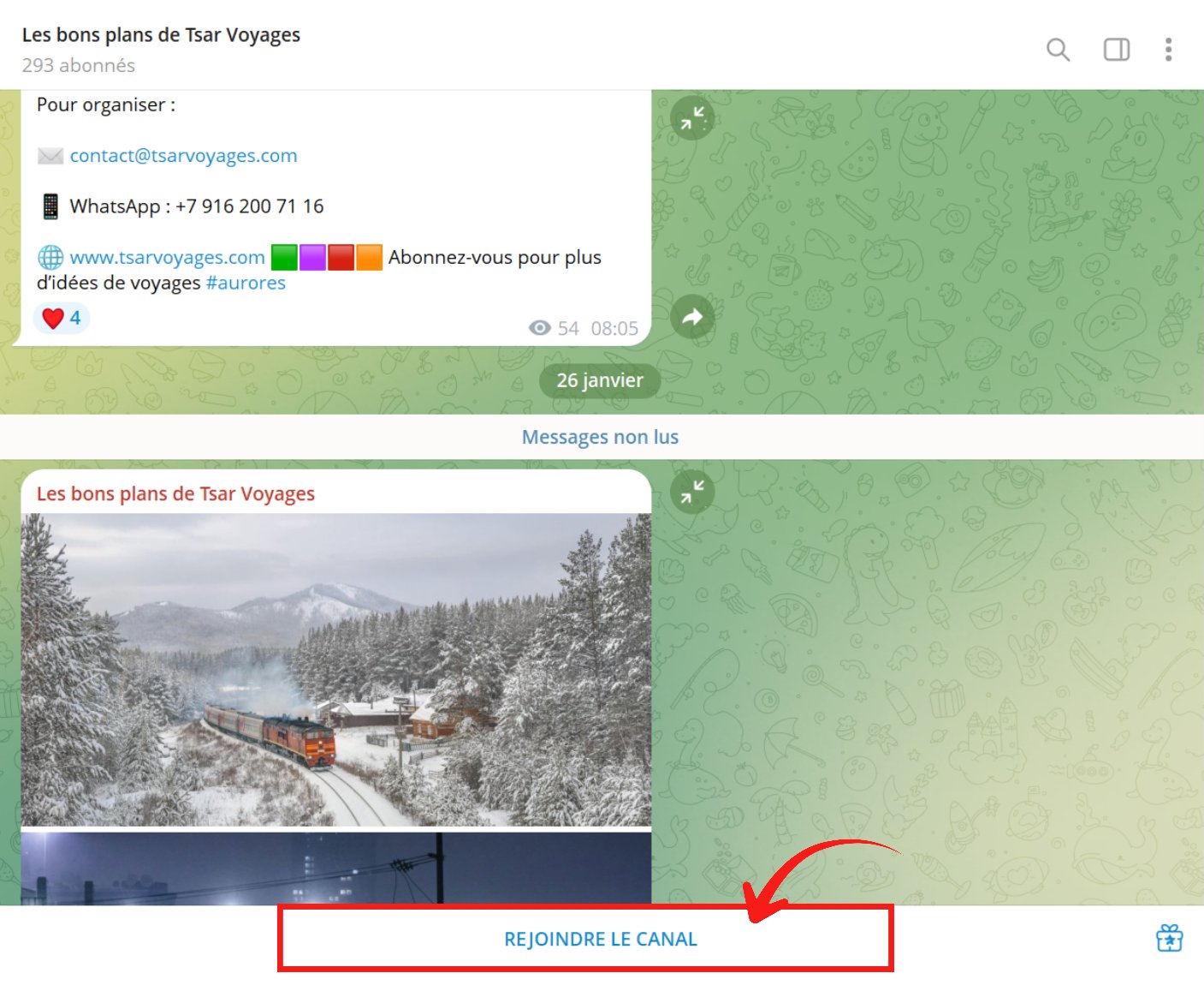 Rejoindre un canal Telegram par recherche