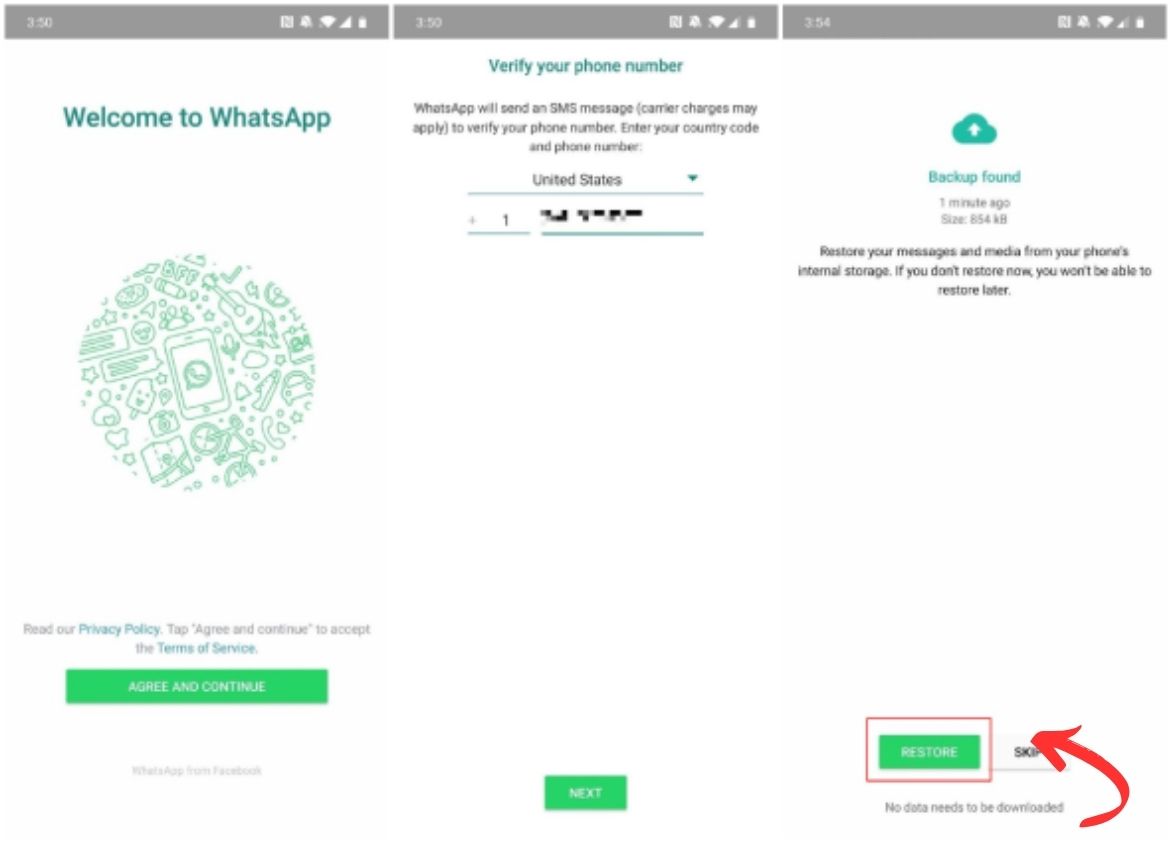 Restaurer WhatsApp