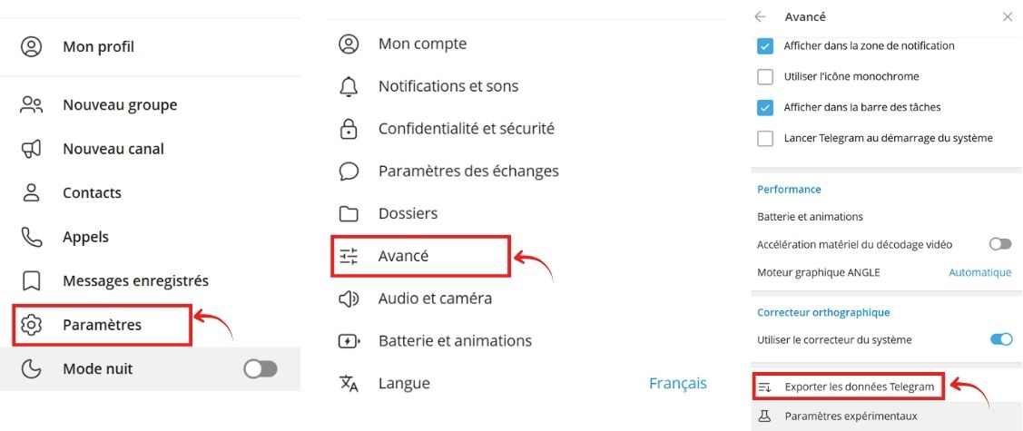 sauvegarder vos données Telegram