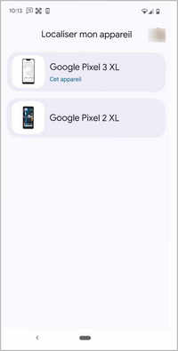 selectionnez l'appareil à localiser dans Google Localiser mon appareil