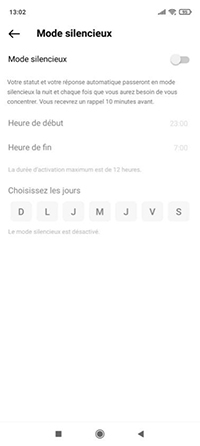 Sélectionnez La Mention « Mode Silencieux »