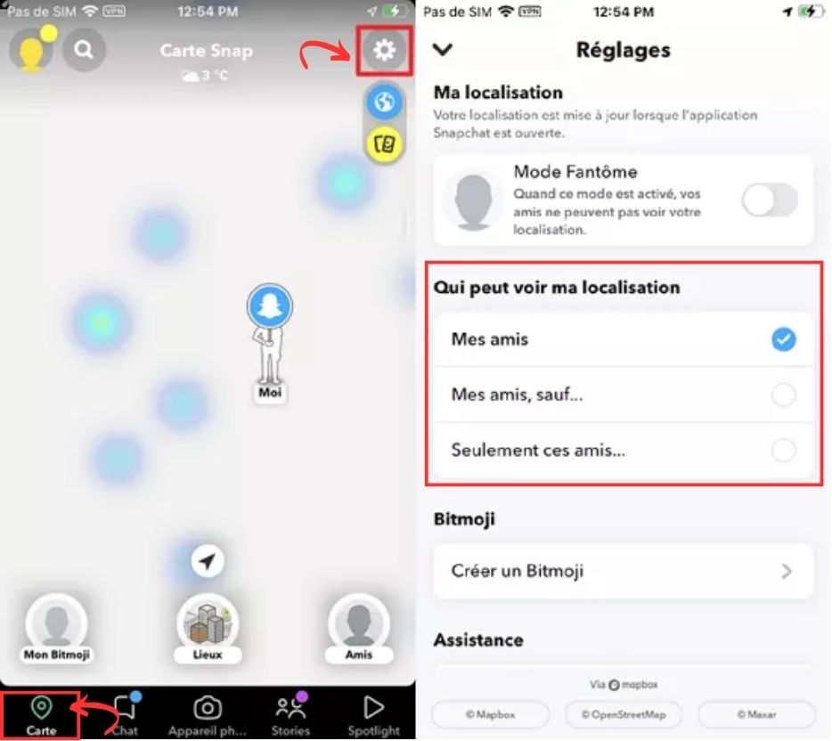 Personnalisez qui peut voir votre emplacement Snap