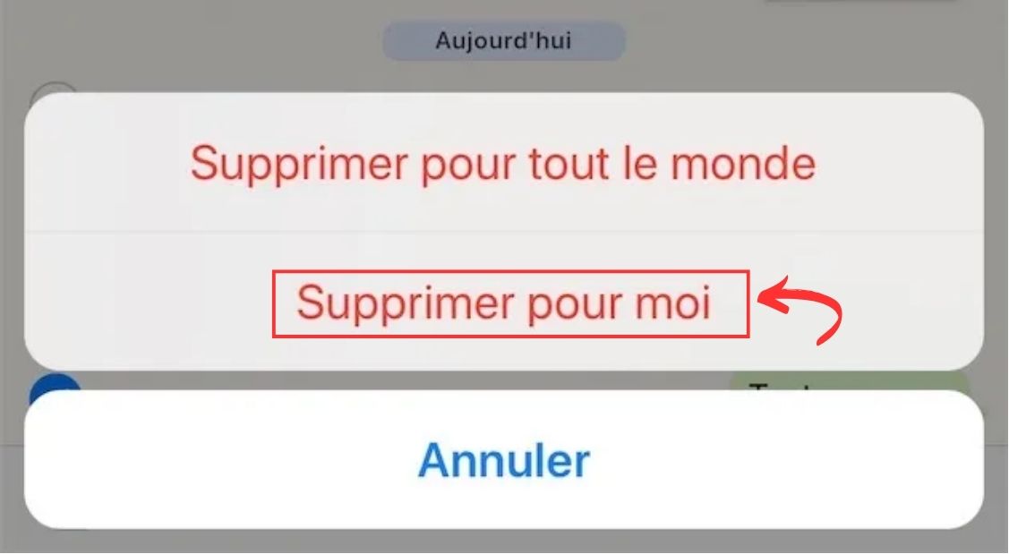 Supprimer un message WhatsApp pour moi