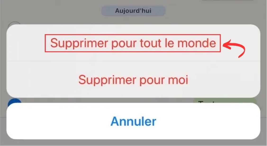 Supprimer un message WhatsApp pour tout le monde