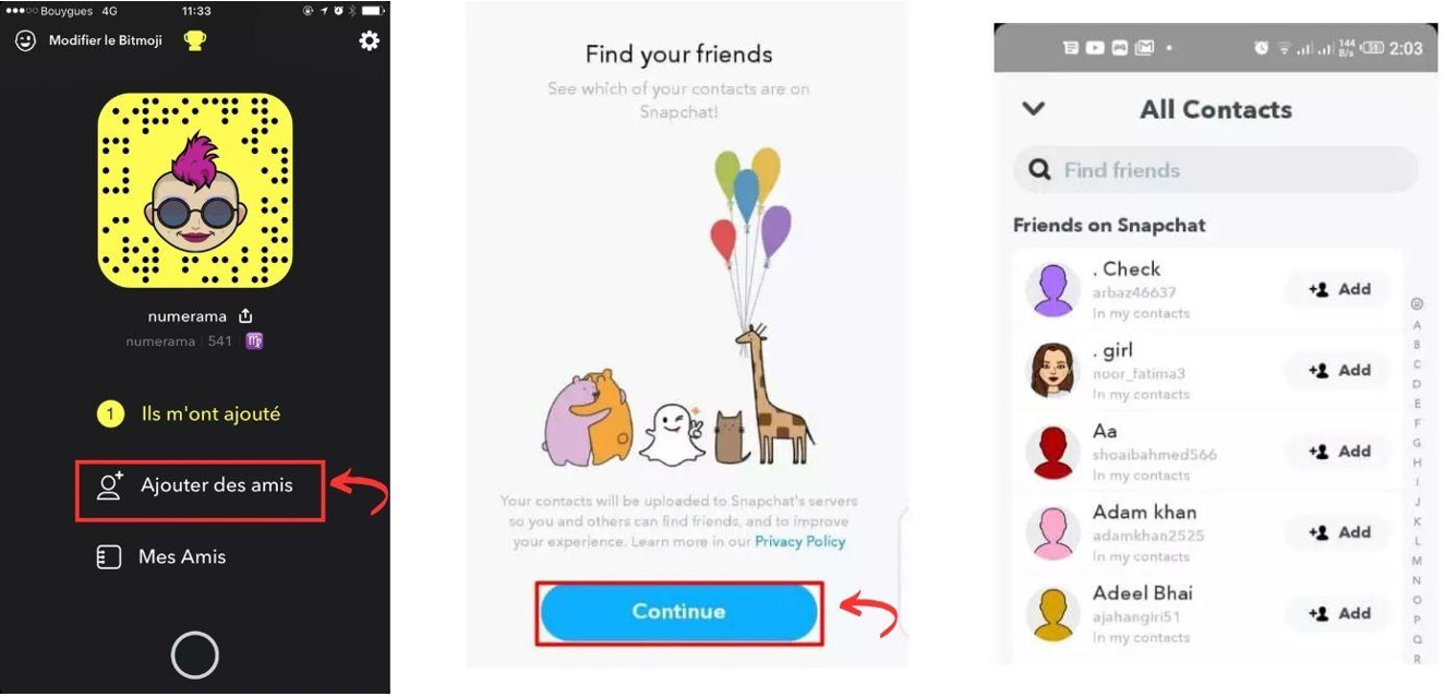 Trouver le Snap de quelqu'un avec son numéro