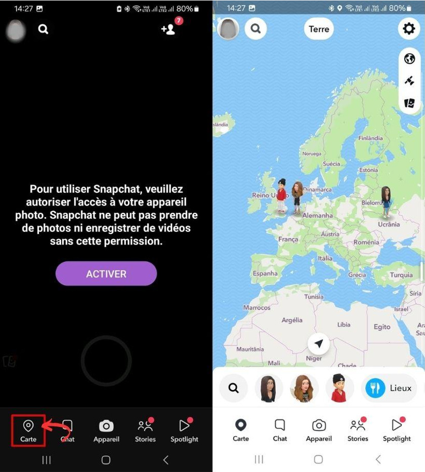 Utilisez Snap Map pour trouver quelqu'un sur Snapchat