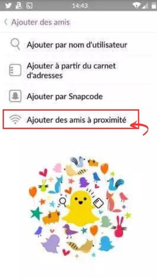 Trouver le Snap de quelqu'un à proximité