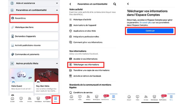 Vérifier avec l’option Téléchargement