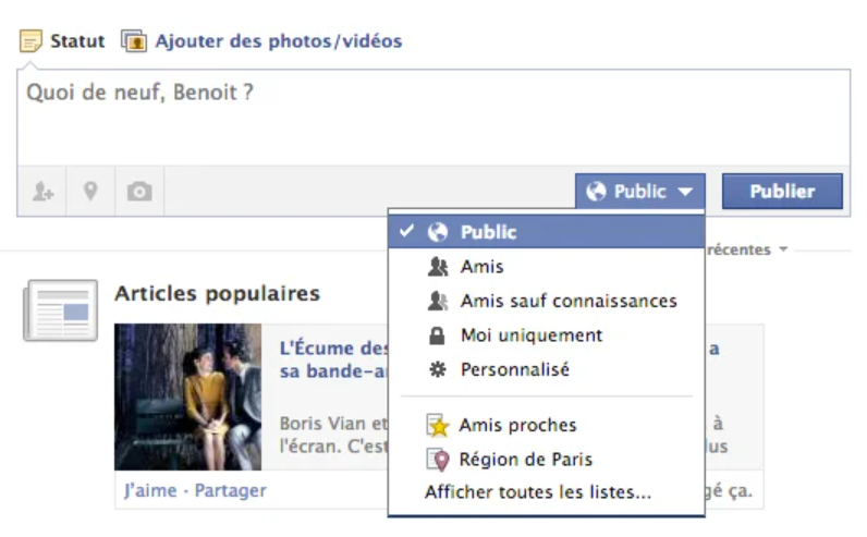 visibilité Facebook