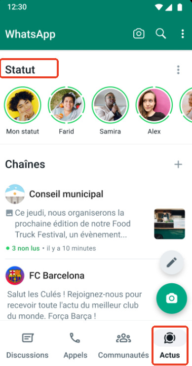 Voir le statut WhatsApp de quelqu'un