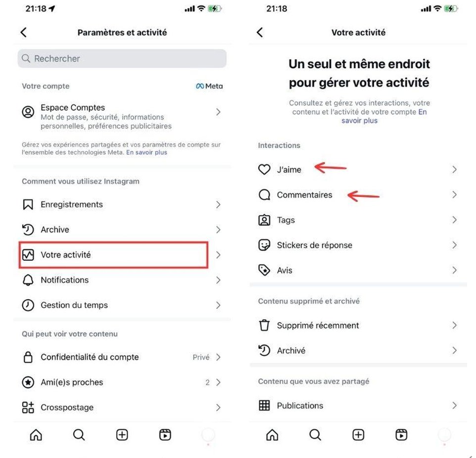 Votre activité Instagram