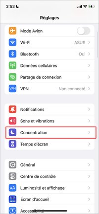 WhatsApp mode concentration reglages