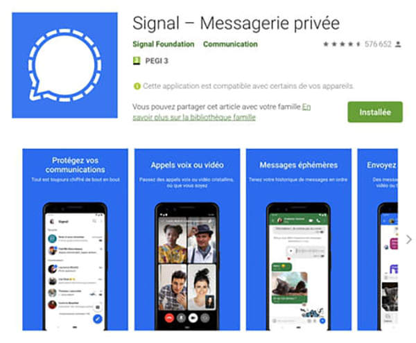 Étapes d’Utilisations De l’Application Signal