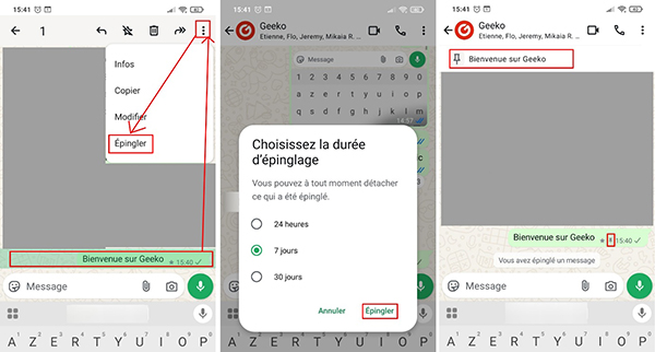 Étapes Pour Épingler Un Message