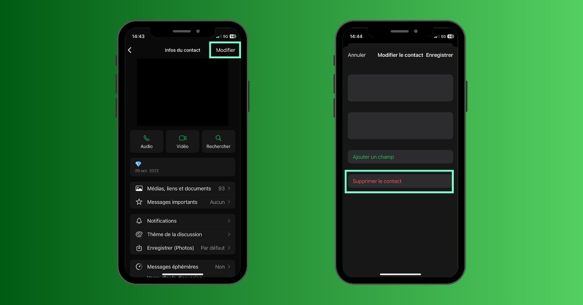 supprimer un contact dans le carnet d’adresses du téléphone