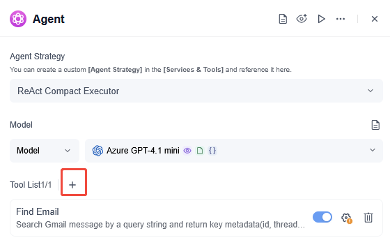 agent node add tool