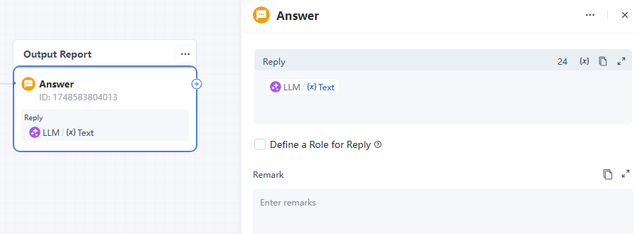 answer node and llm text