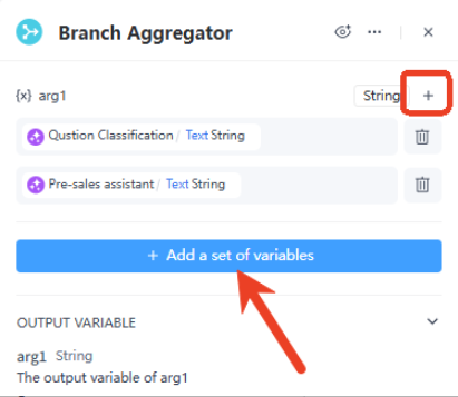add a set of variables