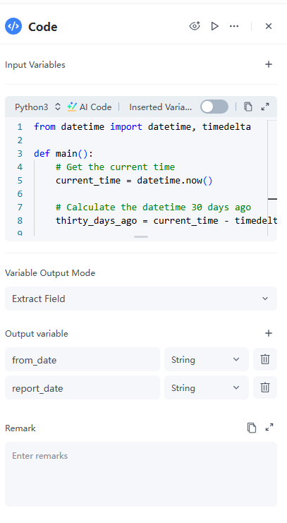 code node detail
