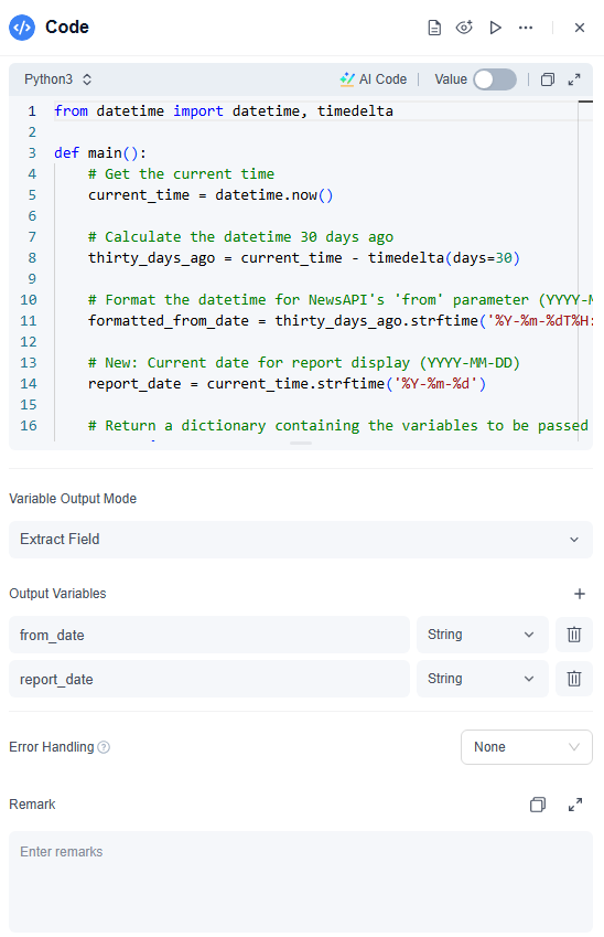 code node detail