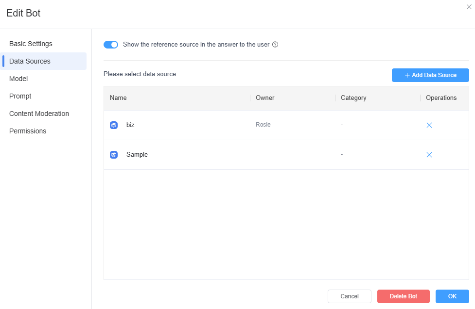 select data source