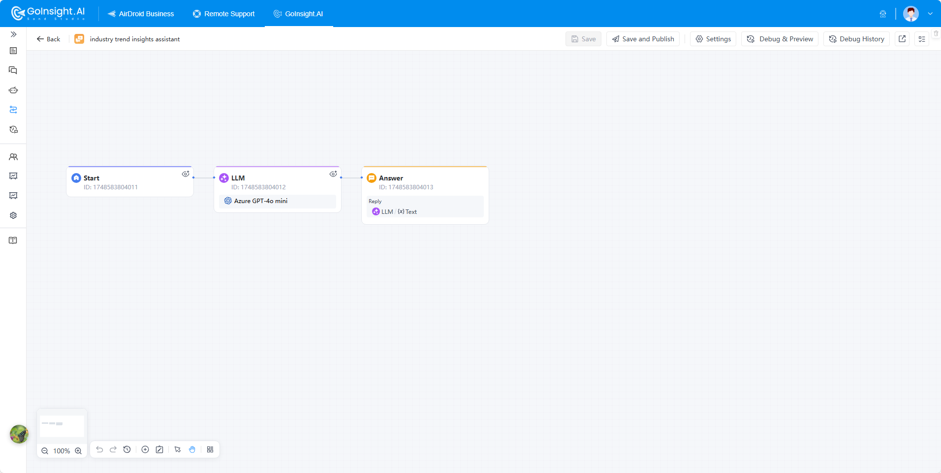 default interactive workflow canvas