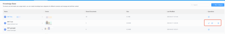 manage knowledge base