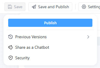 save and publish insightflow