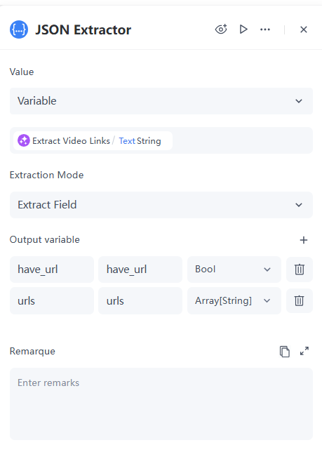 Json Extractor Node