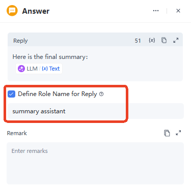 role name for reply