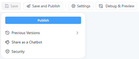 Save and Publish an Interactive Flow