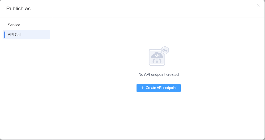 select Create API endpoint