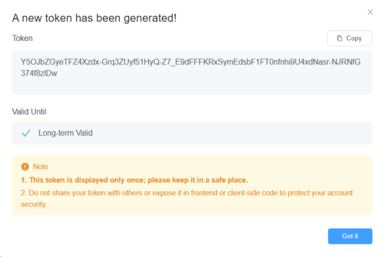 The generated API