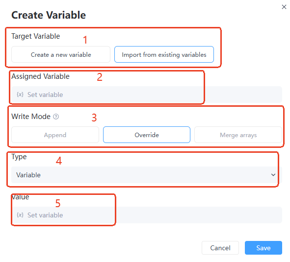variable assigner node